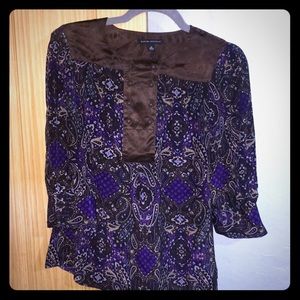 Banana Republic Silk Paisley blouse with buttons